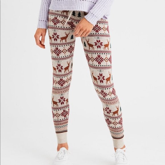 American Eagle Outfitters Other - American Eagle women's Christmas fair Isle reindeer sweater pajama pants large